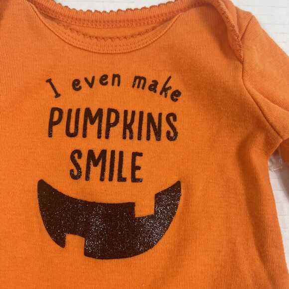 Just One You Carter's Orange Long Sleeve Bodysuit 3 Months Halloween - Picture 3 of 5